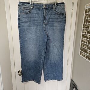 22w plus highrise wide leg jeans